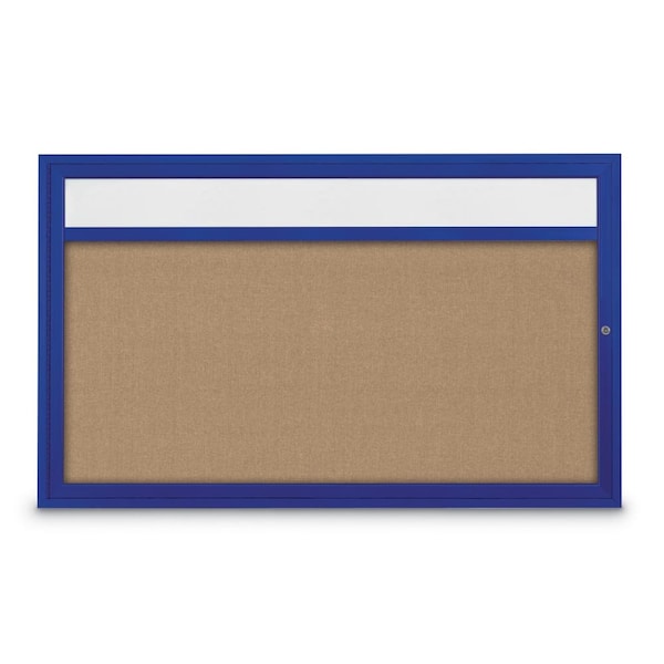 United Visual Products Hinge-less Radius Corkboard, 30"x36", Black Alum Frame/Cobalt UVEB3036R-BLACK-COBACC - main